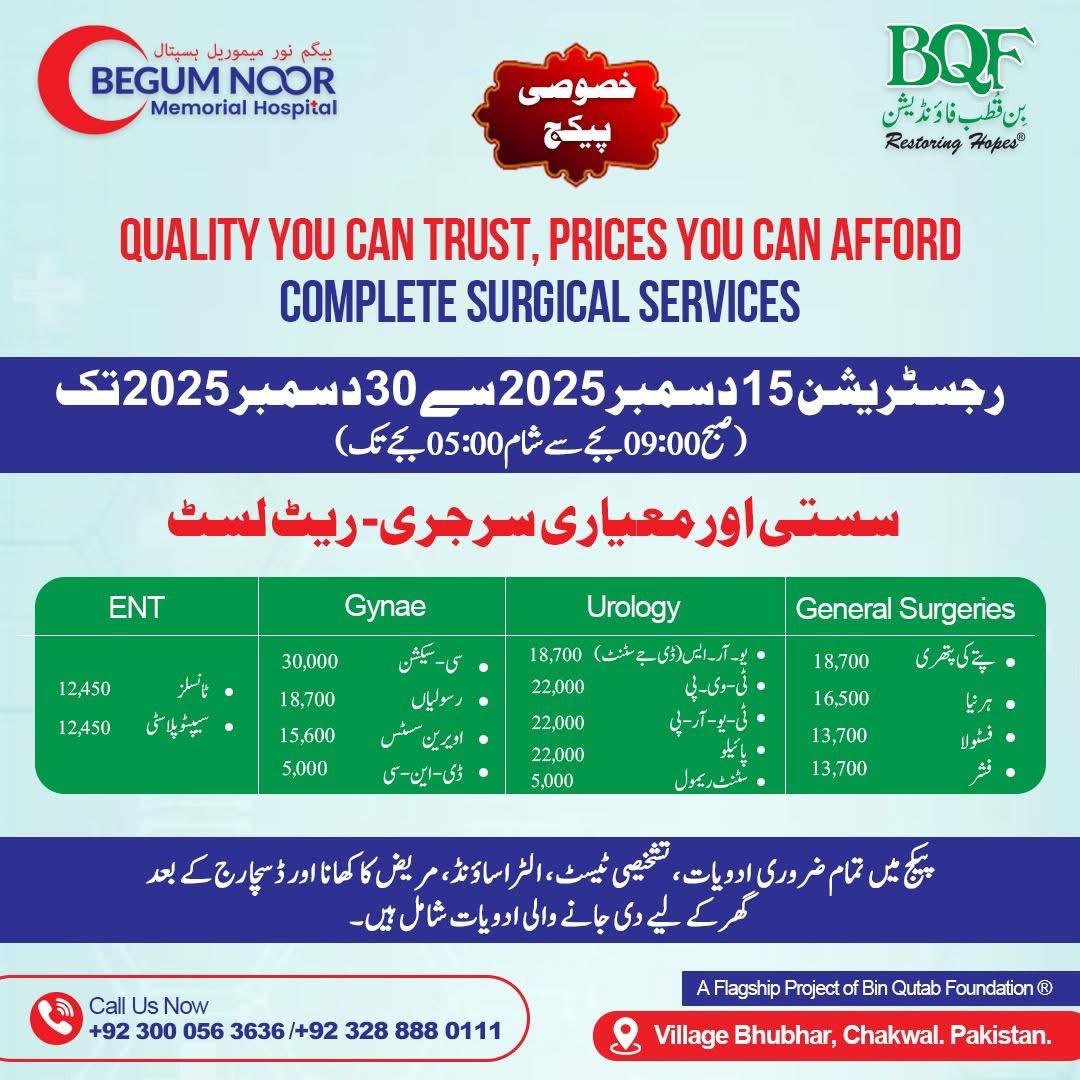 Begum Noor Memorial Hospital Bhubhar, Chakwal